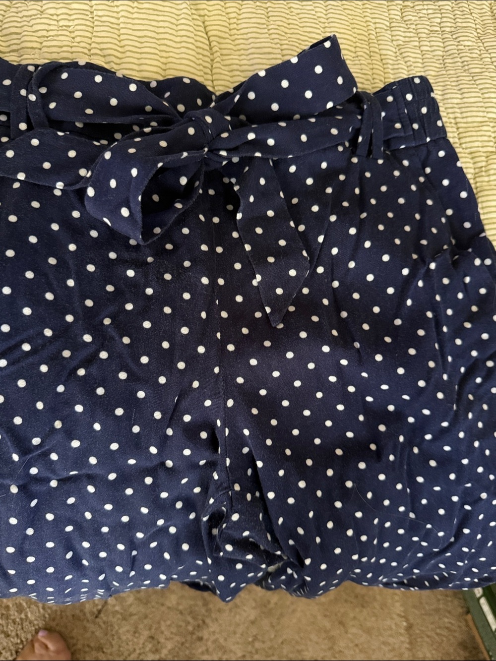 Talbots Navy and White Polka Dot Pants